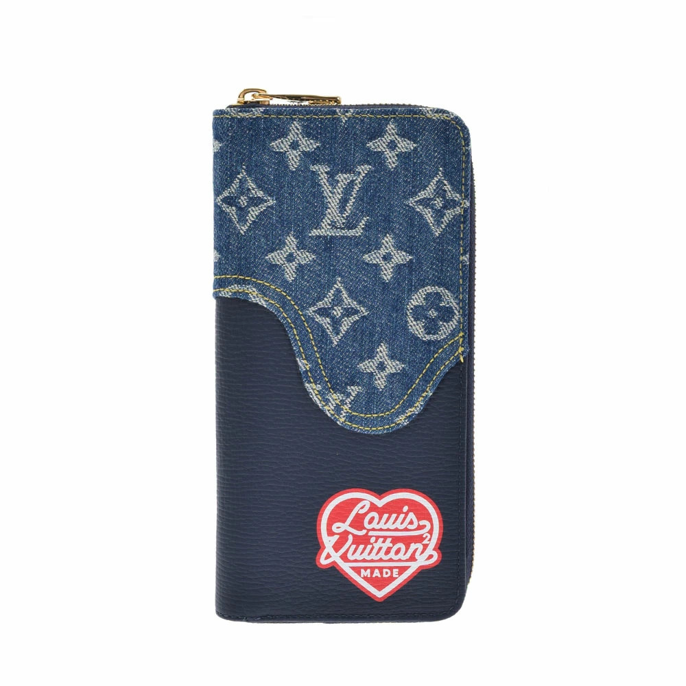 LOUIS VUITTON Monogram Denim Zippy Wallet NIGO Collaboration Blue Long
